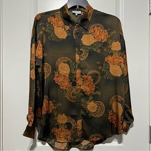 ACOA Women’s Button Down Blouse in Multi/Floral Print